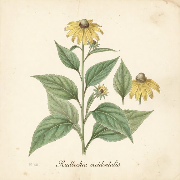 Western Coneflower botanical plate