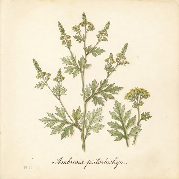 Western Ragweed botanical plate