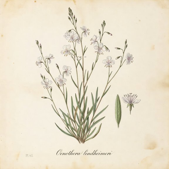 White Gaura botanical plate