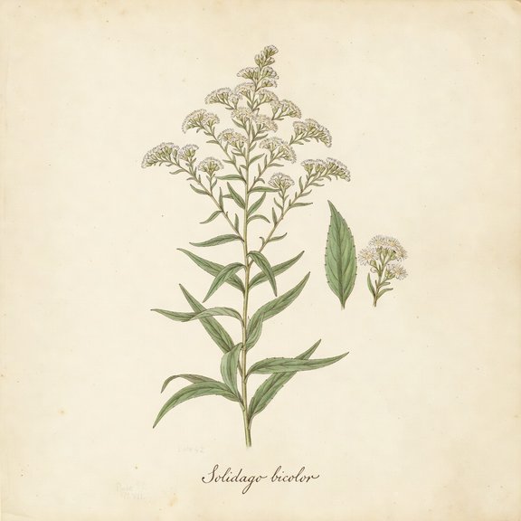 White Goldenrod botanical plate