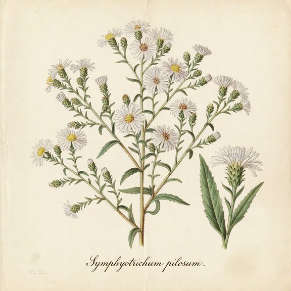 White Heath Aster botanical plate