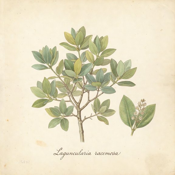 White Mangrove botanical plate
