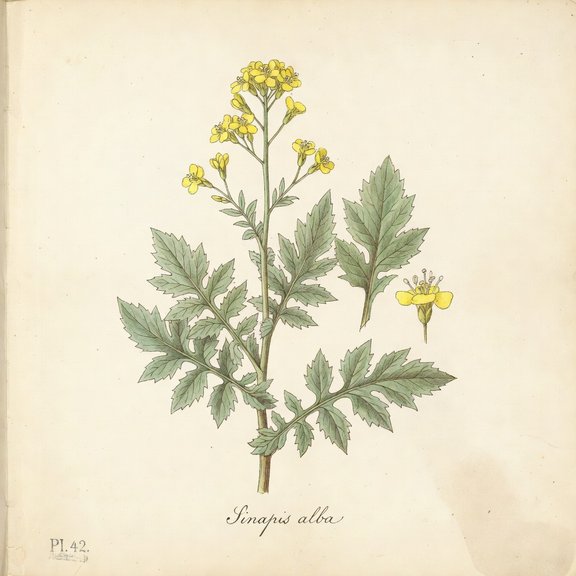 White Mustard botanical plate
