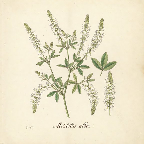 White Sweetclover botanical plate