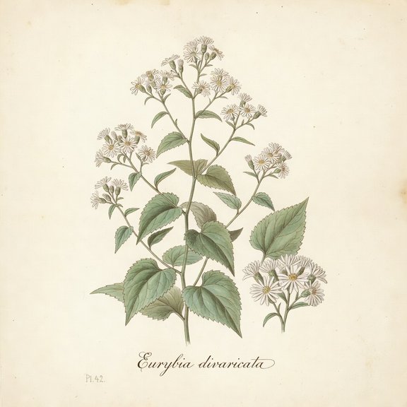 White Wood Aster botanical plate