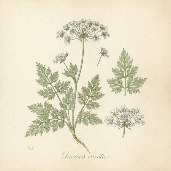 Wild carrot botanical plate