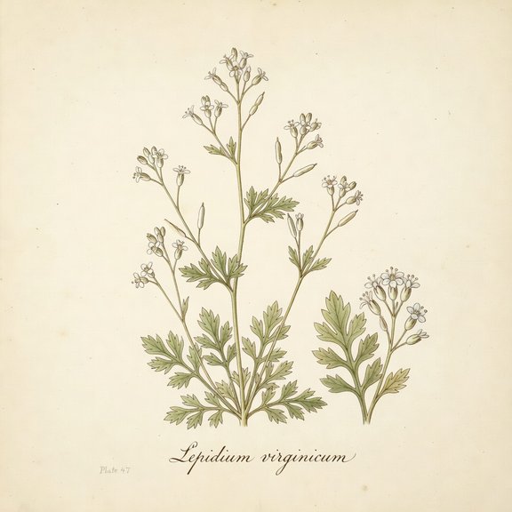 Wild Peppergrass botanical plate