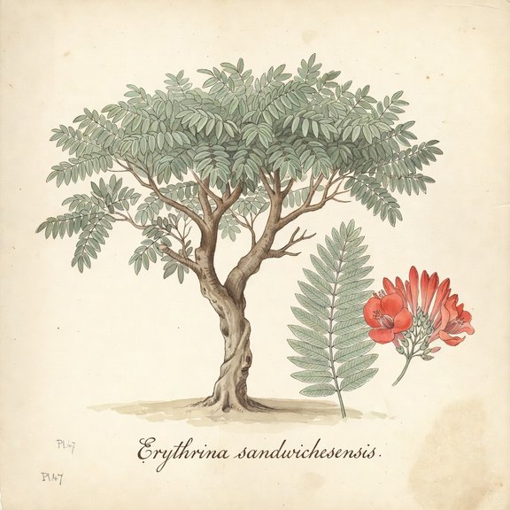 Wiliwili botanical plate