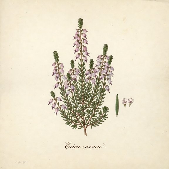 Winter Heather botanical plate
