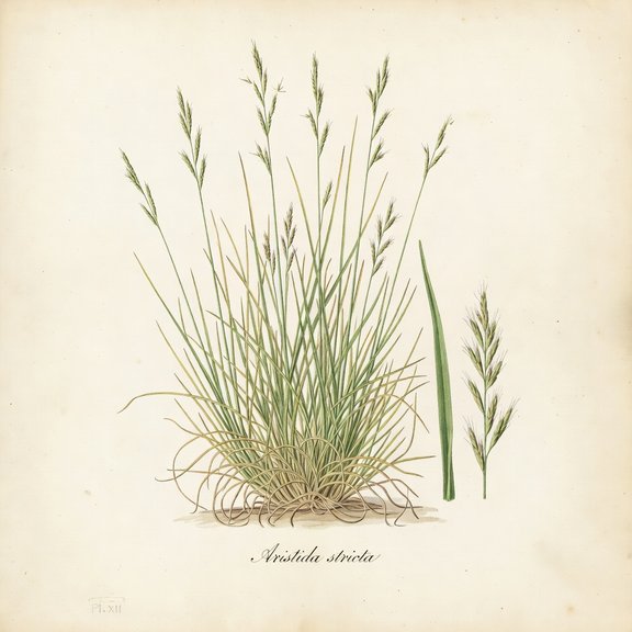 Wiregrass botanical plate
