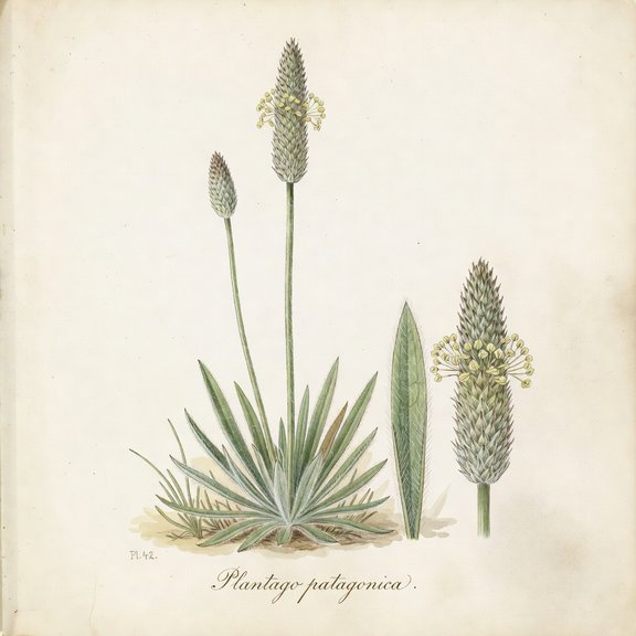 Woolly Plantain botanical plate
