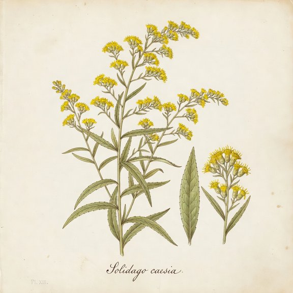Wreath Goldenrod botanical plate
