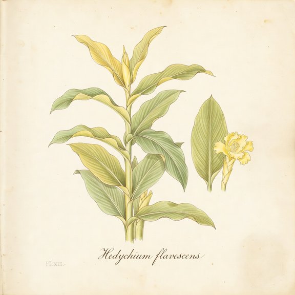 Yellow Ginger botanical plate