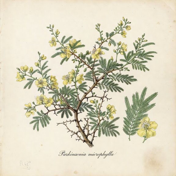 Yellow Palo Verde botanical plate