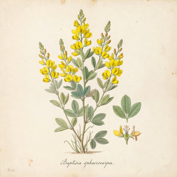 Yellow Wild Indigo botanical plate